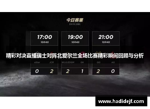 精彩对决直播瑞士对阵北爱尔兰全场比赛精彩瞬间回顾与分析